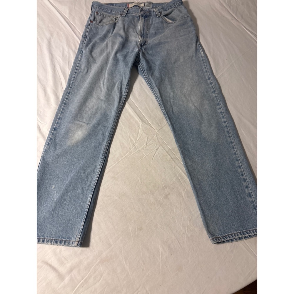 Levis 505 Regular Fit Jeans Mens 34x30 Light Blue Good Straight Leg Denim